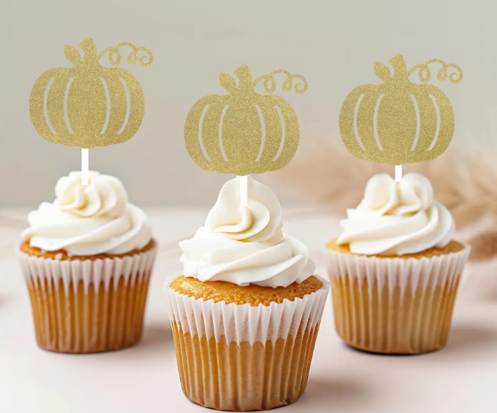 Pumpkin cupcake toppers