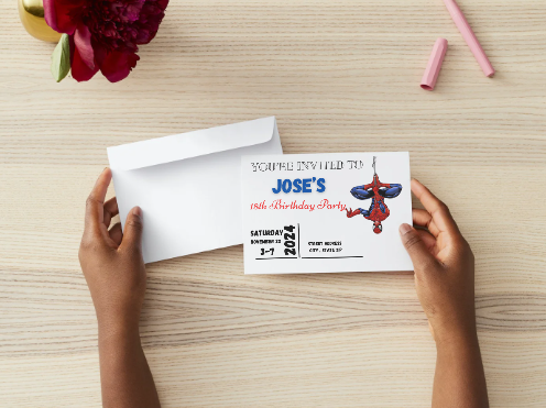 Virtual Spiderman Birthday Party Invitation