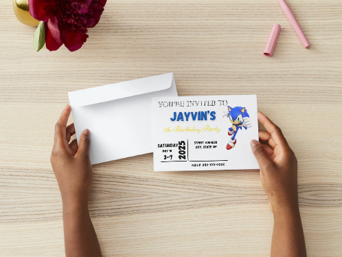 Sonic Birthday Party Invitation