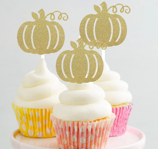 Pumpkin cupcake toppers