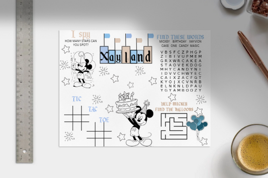 Disneyland Birthday Activity Sheet